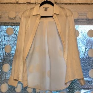 Beautiful white button down with lace